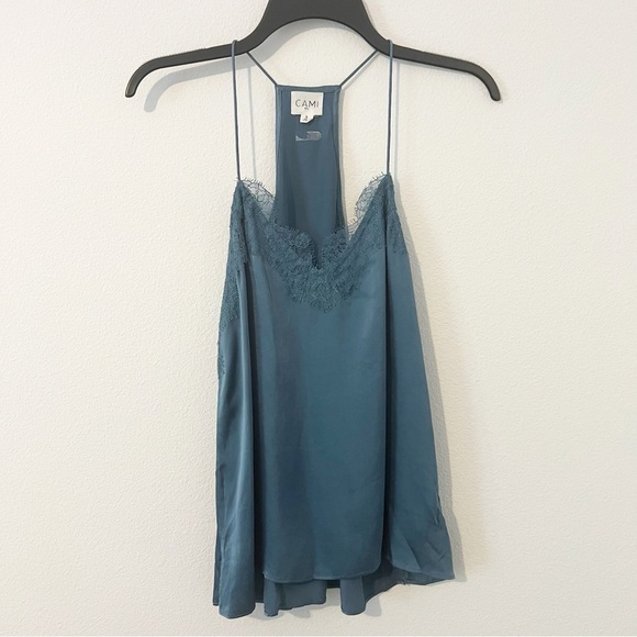 Cami NYC SILK RACERBACK CAMISOLE IN CALYPSO Blue Size Small S - Picture 2 of 7